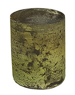 Glazen Theelichthouder - Cilinder- ø 6 cm - Oud Groen