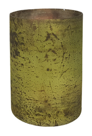 Glazen Theelichthouder-Cilinder ø 10cm - Oud Groen