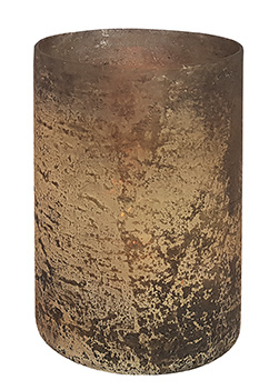 Glazen Theelichthouder - Cilinder- ø 10 cm - Oud Goud