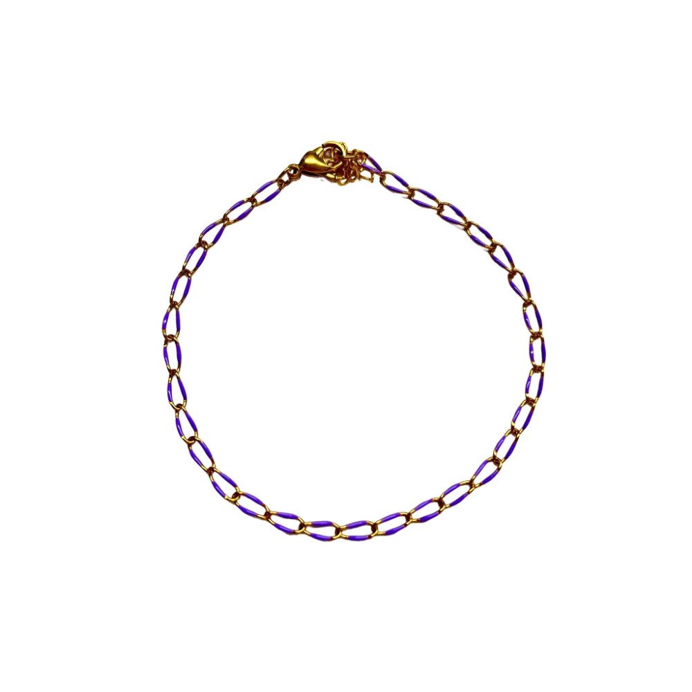Enkelbandje Twist &  Shine - goud met lila