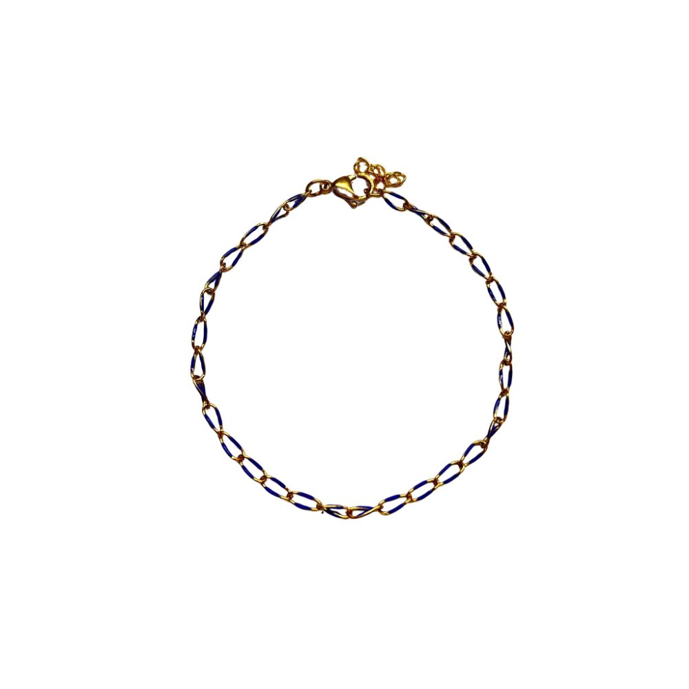 Enkelbandje Twist & Shine - goud met blauw