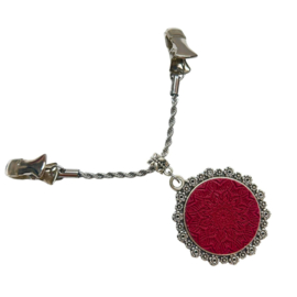 2 Love It Mandala Burgundy - vestsluiting - zilver met bordeauxrood