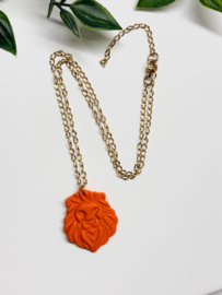 2 Love It Lion Gold - ketting - goud met oranje polymeerklei
