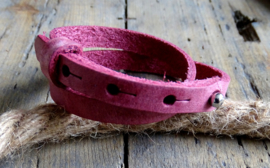 Cuoio armband Rubine Pink