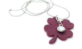 Ketting Klaver Aubergine