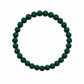 BASIC Diepgroen - armbandje - acryl op elastiek
