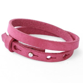 Cuoio armband Rubine Pink