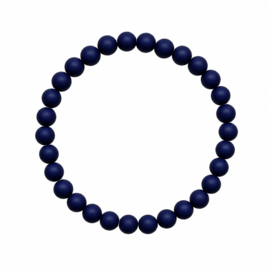 BASIC Blauw - armband - acryl kralen 6 mm