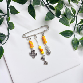 Summer Sunset - vestsluiting - zilver met oranje en geel katsuki