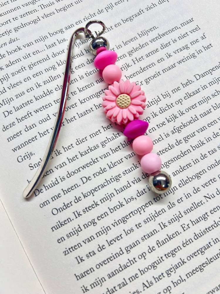 Boekenlegger Bloem Roze