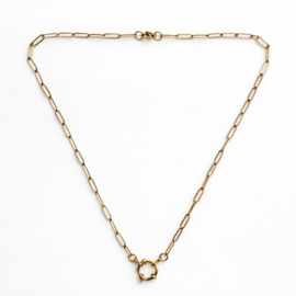 2 Love It Essential gold link - ketting - handgemaakt - stainless steel