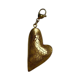 2 Love It Hart - bedel - polymeerklei met bladgoud