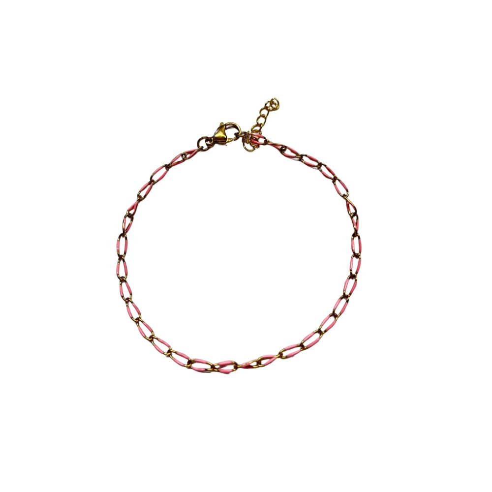 Enkelbandje Twist & Shine - goud met roze