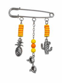 Summer Sunset - vestsluiting - zilver met oranje en geel katsuki