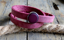 Cuoio armband Rubine Pink