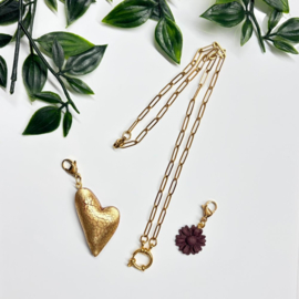 2 Love It Essential gold link - ketting - handgemaakt - stainless steel