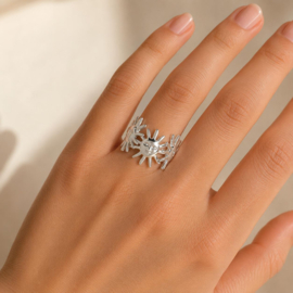 Zon zilver - ring - stainless steel