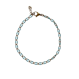 2 Love It Twist & Shine Oceaan - enkelbandje - goud met turquoise