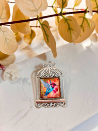 Broche Vogelkooi Peach