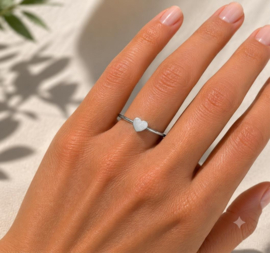Hart zilver - ring - stainless steel