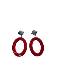 Oorbellen LunaLoops Burgundy