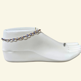 2 Love It Azure Twist - enkelbandje - goud met blauw