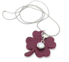 Ketting Klaver Aubergine