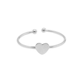 Hart zilver - ring - stainless steel