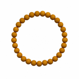 BASIC Oker geel - armbandje - acryl op elastiek