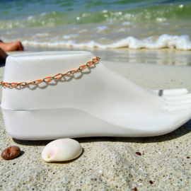 2 Love It Sunset Twist - enkelbandje - goud met oranje