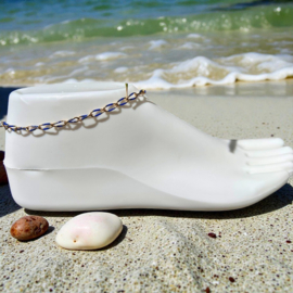 2 Love It Azure Twist - enkelbandje - goud met blauw