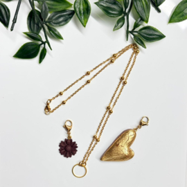 2 Love It Dot gold chain - ketting - handgemaakt - stainless steel