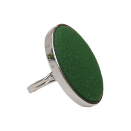 Ring Olijf | groen | zilver