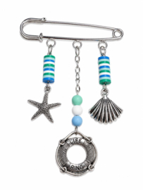 Ocean Breeze - vestsluiting - zilver met blauw en groen katsuki
