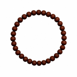 BASIC Steenrood - armbandje - acryl op elastiek