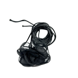 Choker dames zwart bloem - polyester