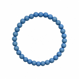 BASIC Blauw - armbandje - acryl op elastiek