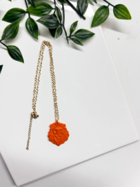 2 Love It Lion Gold - ketting - goud met oranje polymeerklei