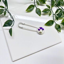 Sjaalspeld Bloem Purple