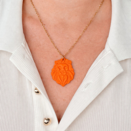 2 Love It Lion Gold - ketting - goud met oranje polymeerklei