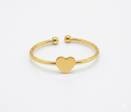 Hart goud - ring - stainless steel