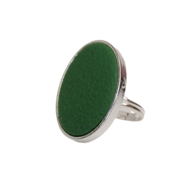 Ring Olijf | groen | zilver