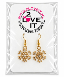 Winter Magic - oorbellen set - goud met strass
