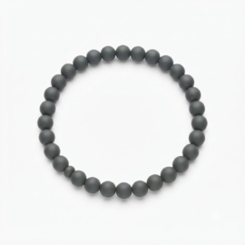 BASIC Grijs - armband - acryl kralen 6 mm