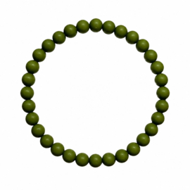 BASIC Olijfgroen - armbandje - acryl op elastiek