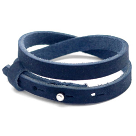 Cuoio armband Indigo Blue