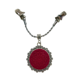 2 Love It Mandala Burgundy - vestsluiting - zilver met bordeauxrood