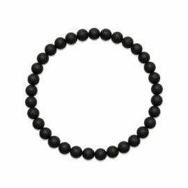 BASIC Zwart - armbandje - acryl op elastiek