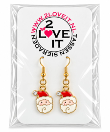 Santa & Fixen - oorbellen set - goud met emaille