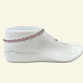 2 Love It Lavender Twist - enkelbandje - goud met lila/paars